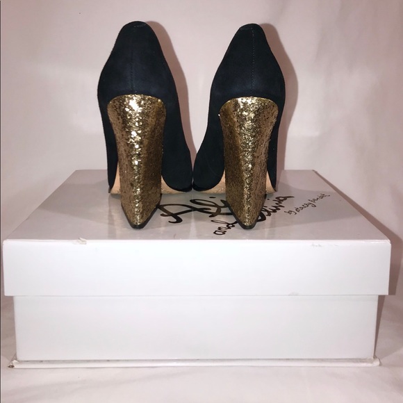 Alice & Olivia Meyer Suede Glitter Heel Pumps - Picture 6 of 7